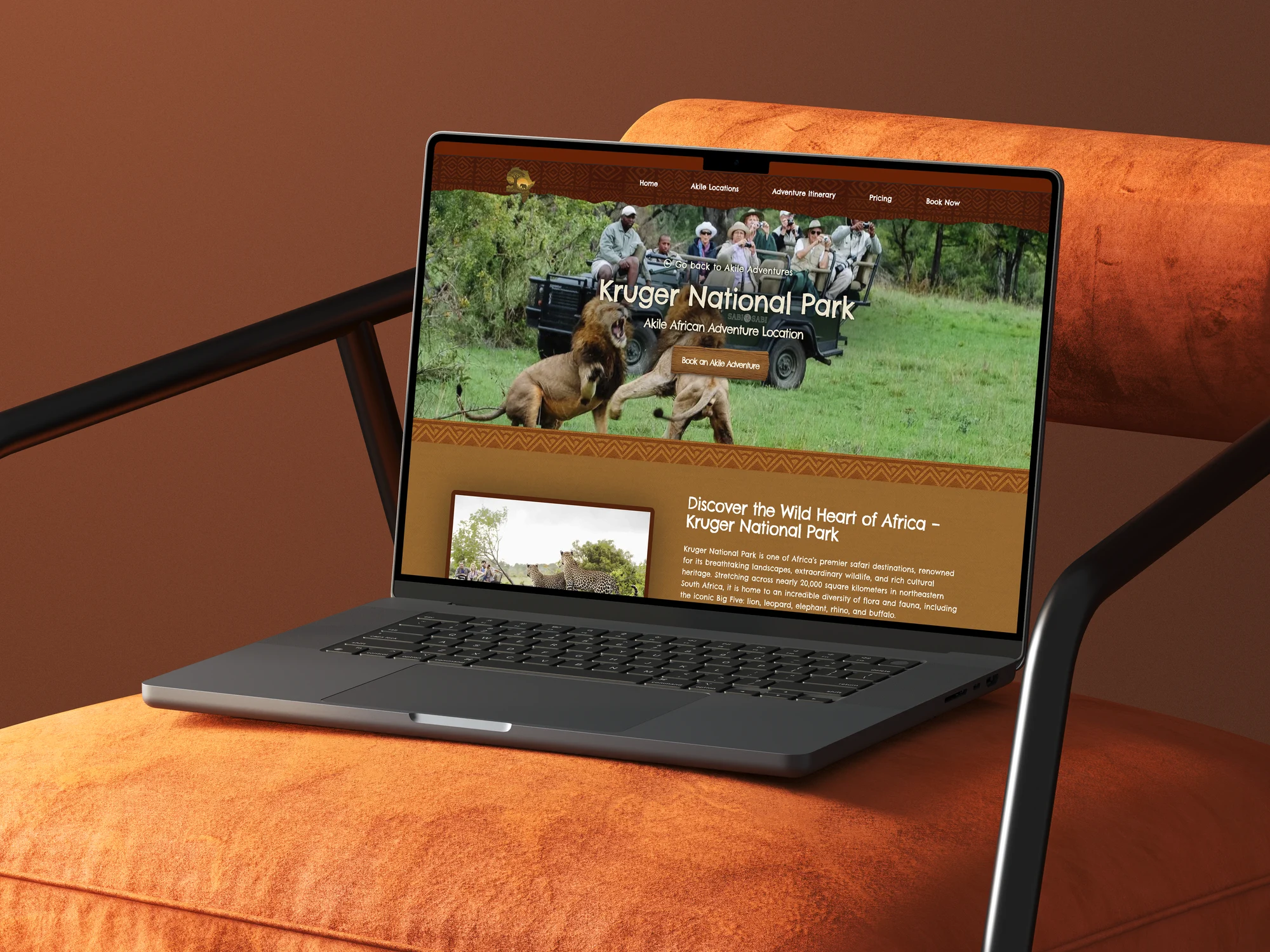 Akile african adventures responsive website design