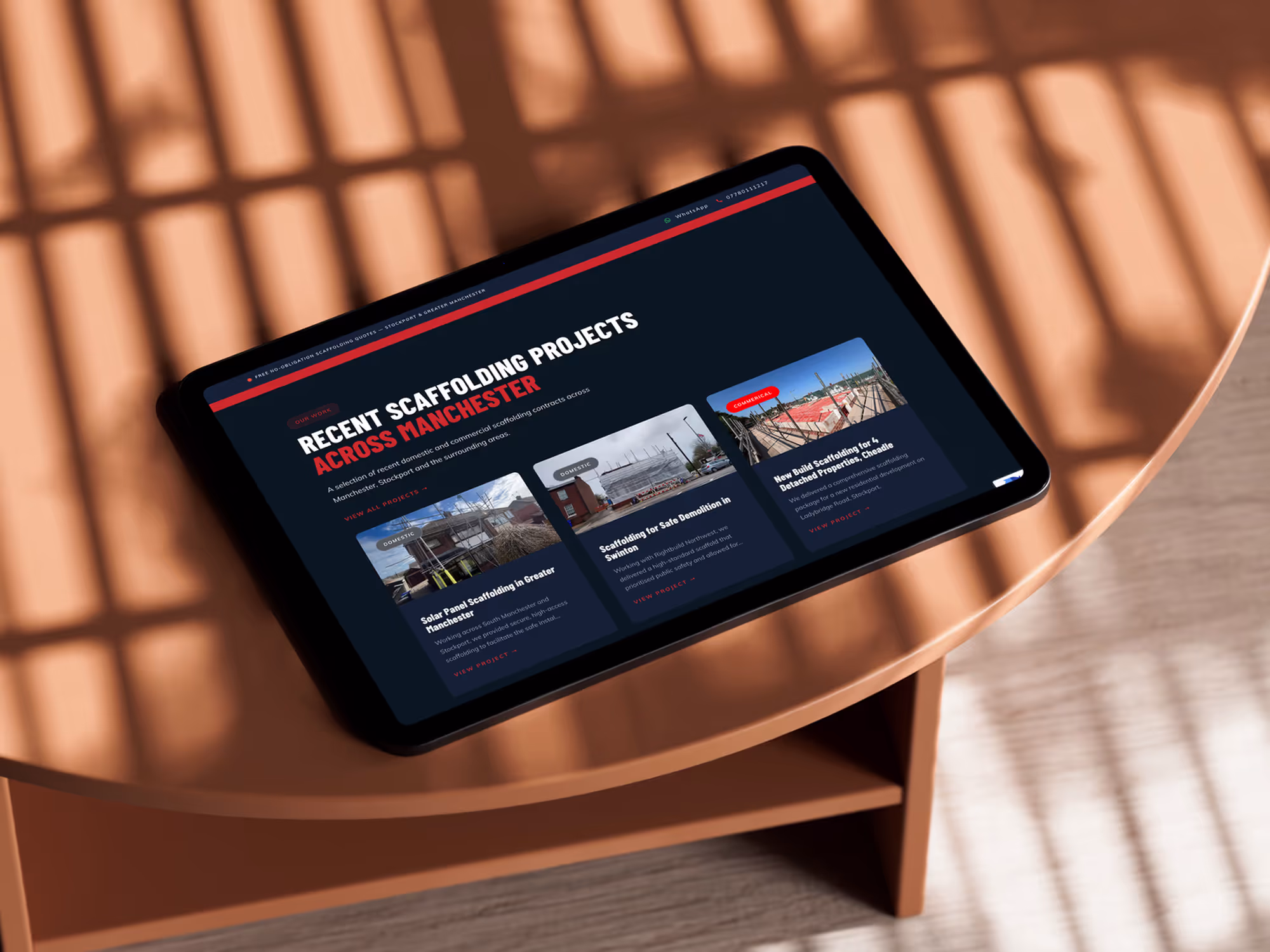 JCM Scaffolding Website Tablet