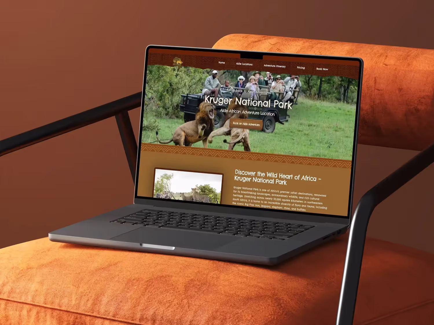 Akile African Adventures web design